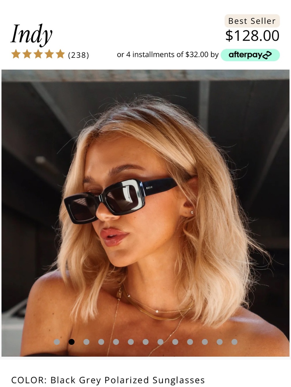 SEPHORA x DIFF Eyewear Black Square Sunglasses Limited Edition - Picture 7 of 10